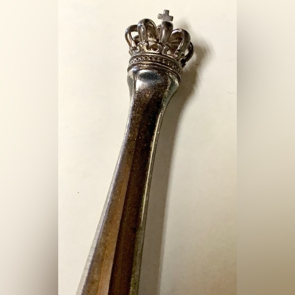 Antique Solid Sterling Denmark Silver Royal Crown Letter Opener - Picture 3 of 8